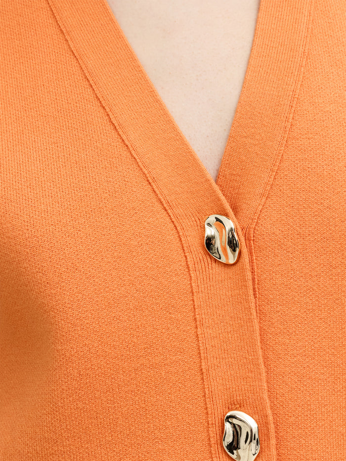 Missy Orange V-Neck Knit Waistcoat