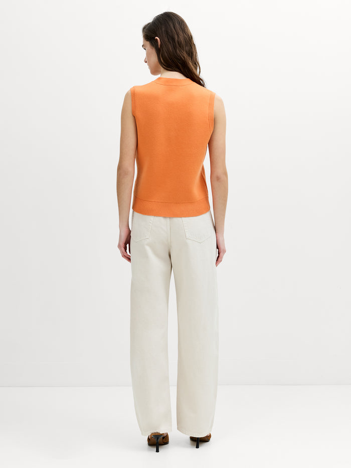 Missy Orange V-Neck Knit Waistcoat