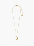 Molten Gold Oval Pendant Necklace