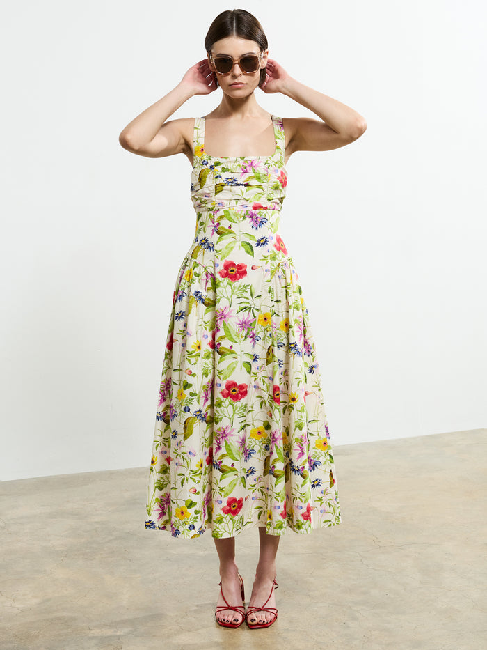 Monica Barletta Floral Midi Dress