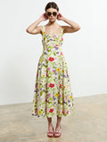 Monica Barletta Floral Midi Dress