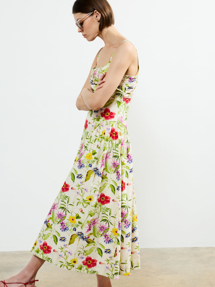 Monica Barletta Floral Midi Dress