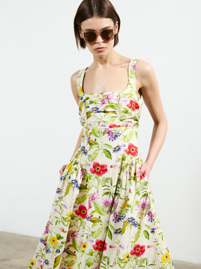 Monica Barletta Floral Midi Dress