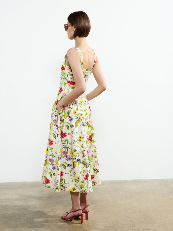 Monica Barletta Floral Midi Dress