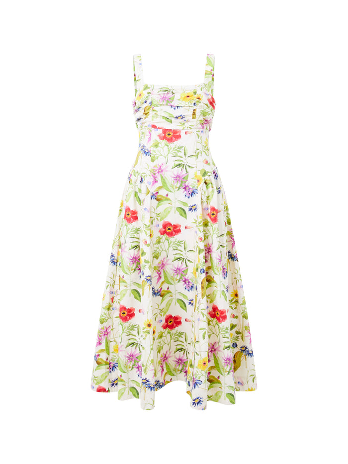 Monica Barletta Floral Midi Dress