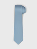 Light blue tie with a textured pattern, rolled at the top.