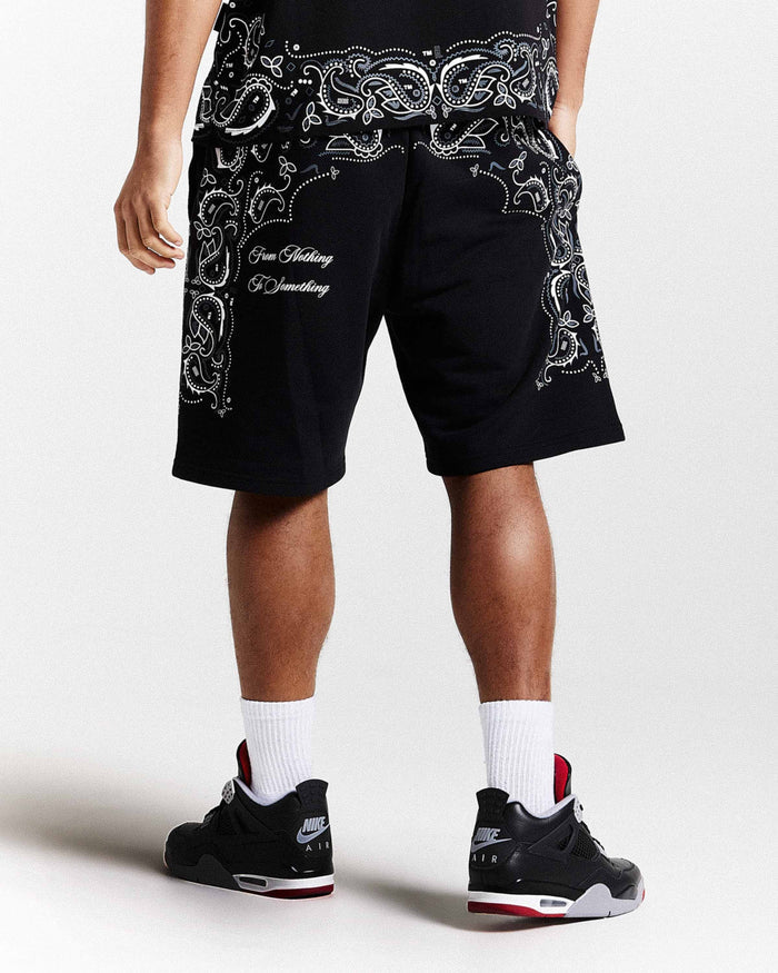 Motif Oversized Shorts - Black/White/Grey