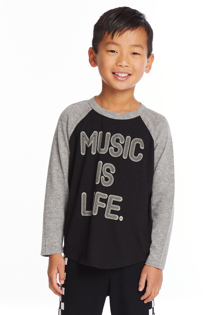 Music Is Life Boys Baseball Tee Boys chaserbrand
