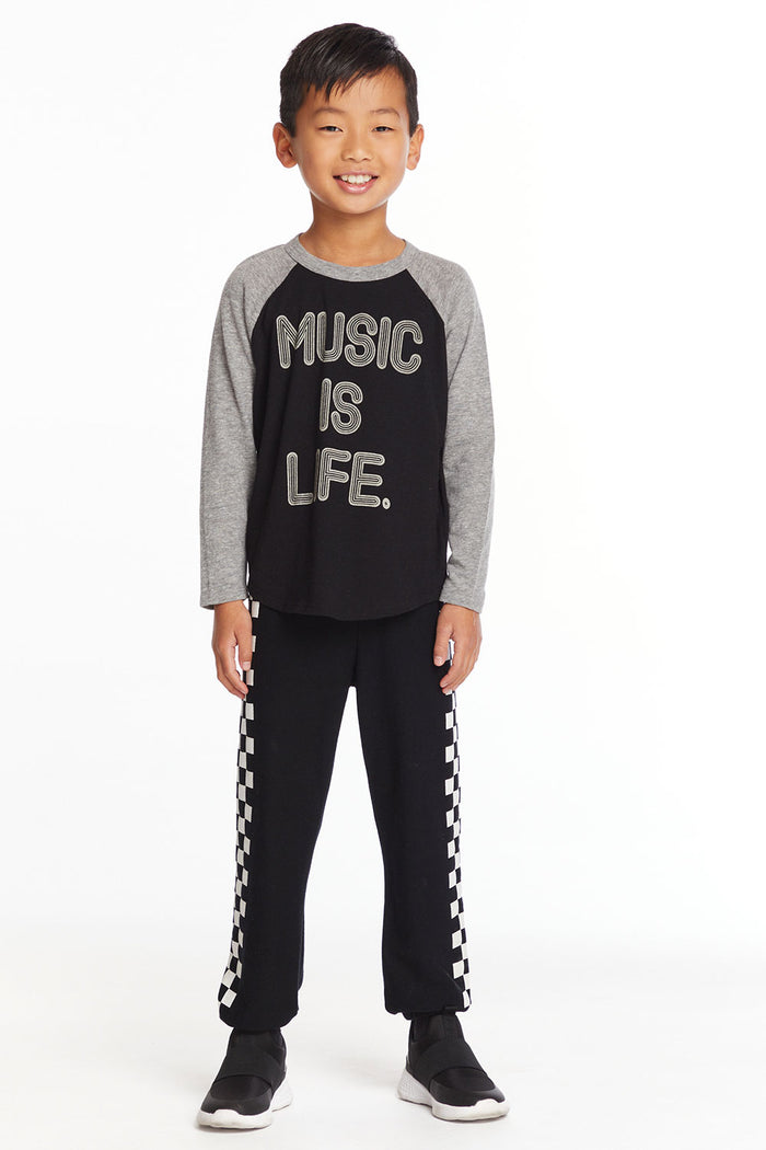 Music Is Life Boys Baseball Tee Boys chaserbrand