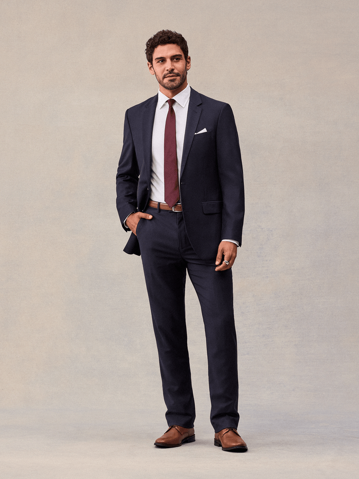Navy Blue Suit Pants - Slim