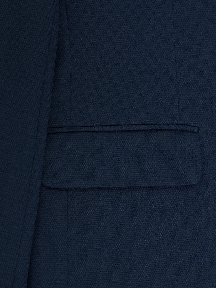 Navy Pique Suit Jacket