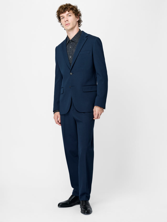 Navy Pique Suit Jacket