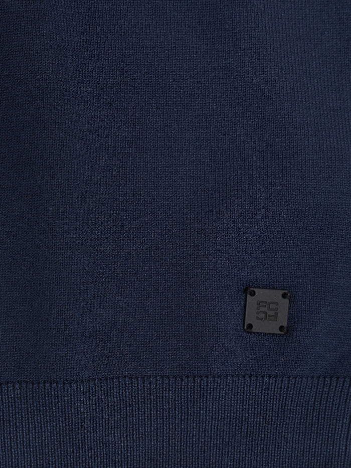 Navy Short Sleeve Knit Trophy Polo Shirt