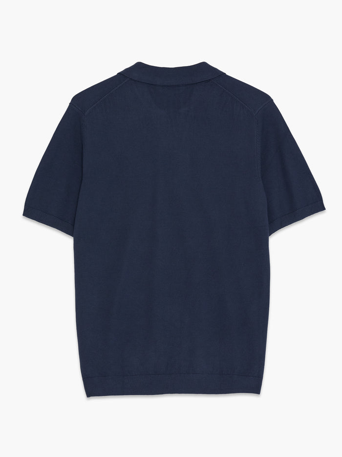 Navy Short Sleeve Knit Trophy Polo Shirt