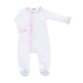 New Beginnings Pink Ruffle Front Footie