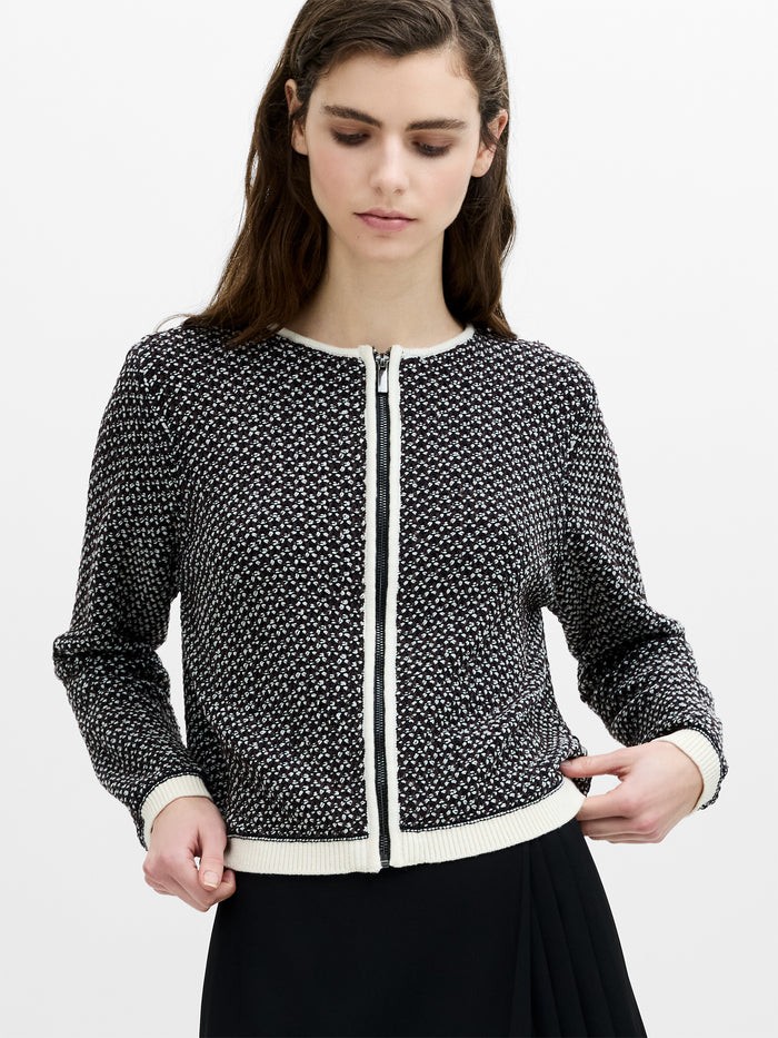 Noah Navy Soft Touch Zip Through Cardigan