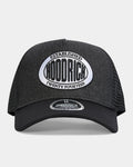 Noir Denim Trucker Cap - Black/White