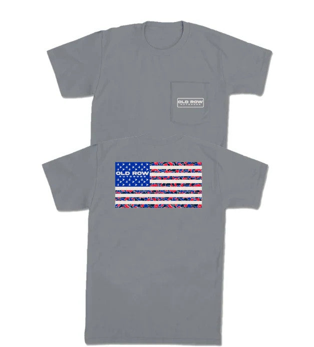 Old row USA Camo Flag Pocket Tee