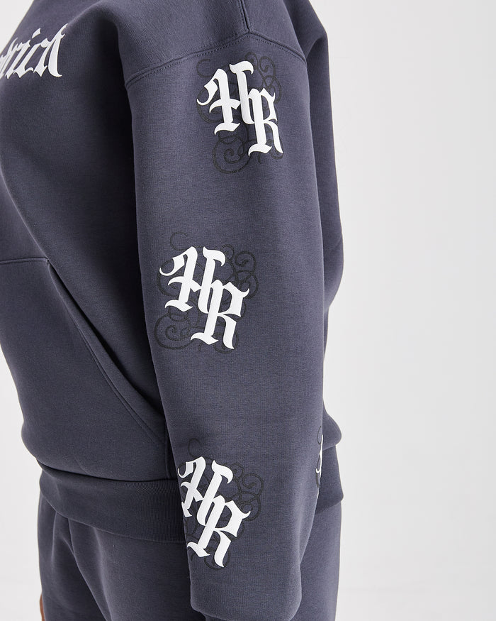 Onyx Oversized Hoodie - Grey/White