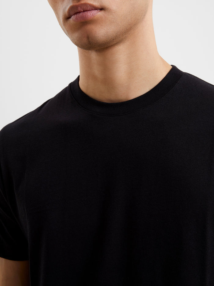 Organic Cotton Black Crew Neck T-Shirt