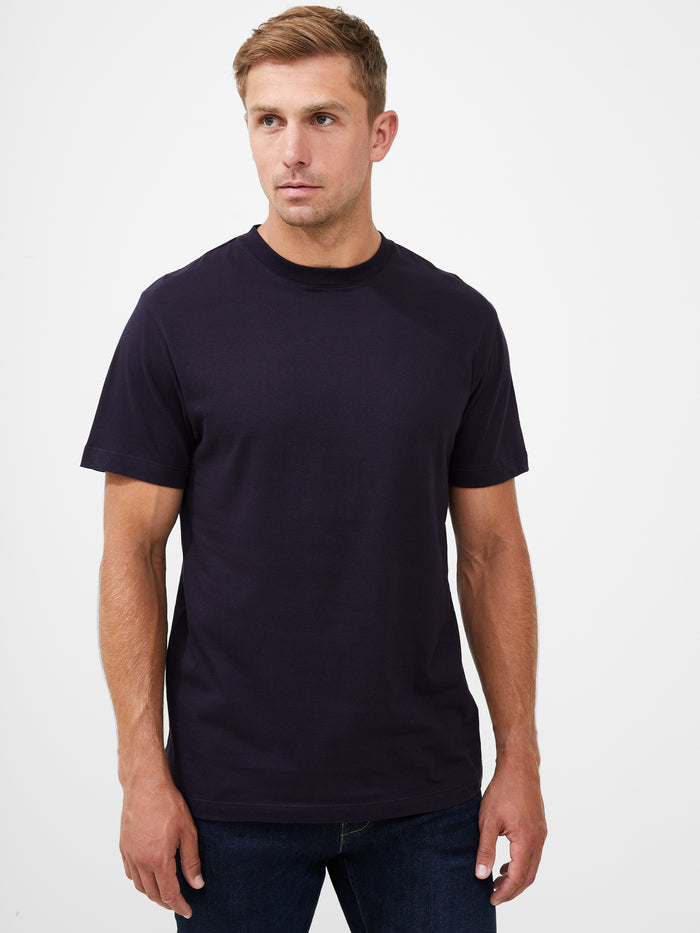 Organic Cotton Dark Blue Crew Neck T-Shirt