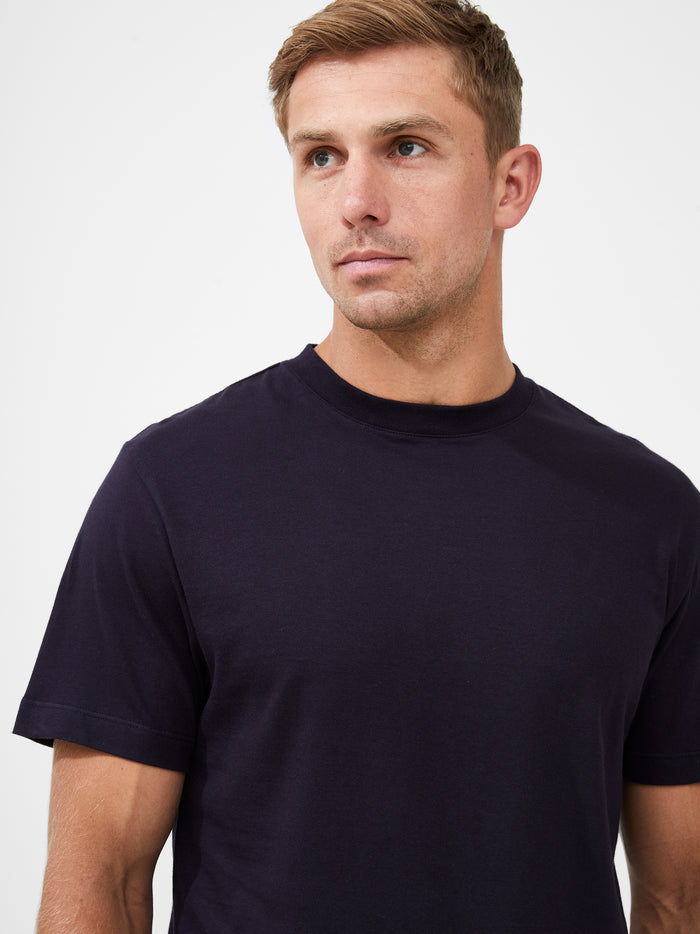Organic Cotton Dark Blue Crew Neck T-Shirt