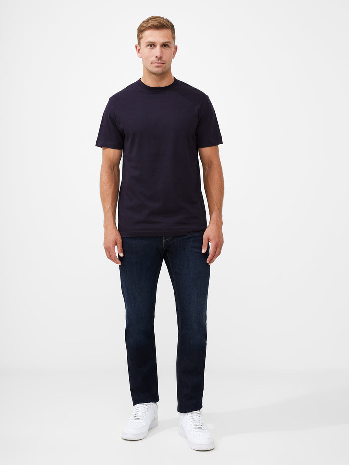 Organic Cotton Dark Blue Crew Neck T-Shirt