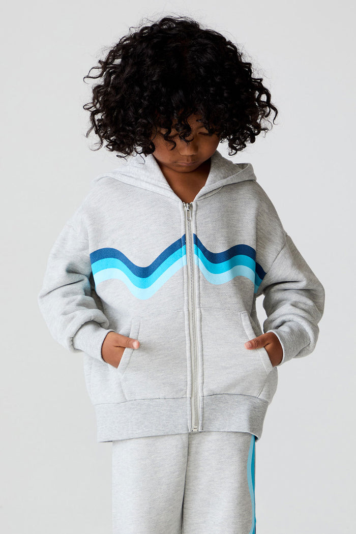 Boys Paxton Heather Grey Zip Up Boys Hoodie chaserbrand