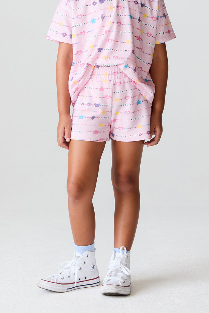 Girls Peace Happy Smile Shorts chaserbrand