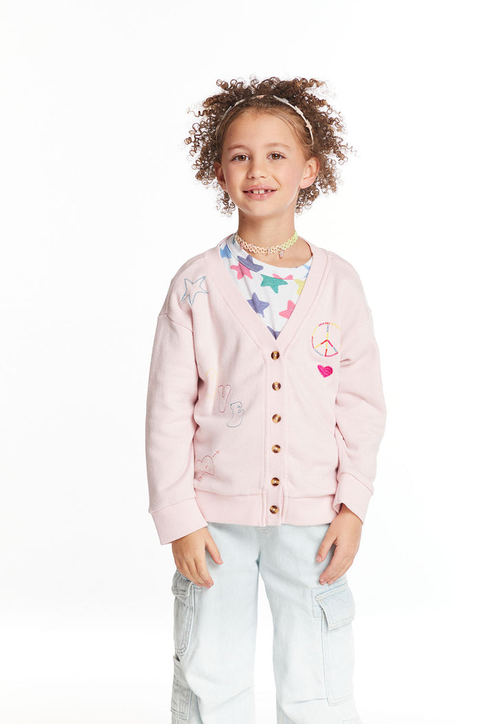 Peace Love Smile Girls Cardigan Girls chaserbrand