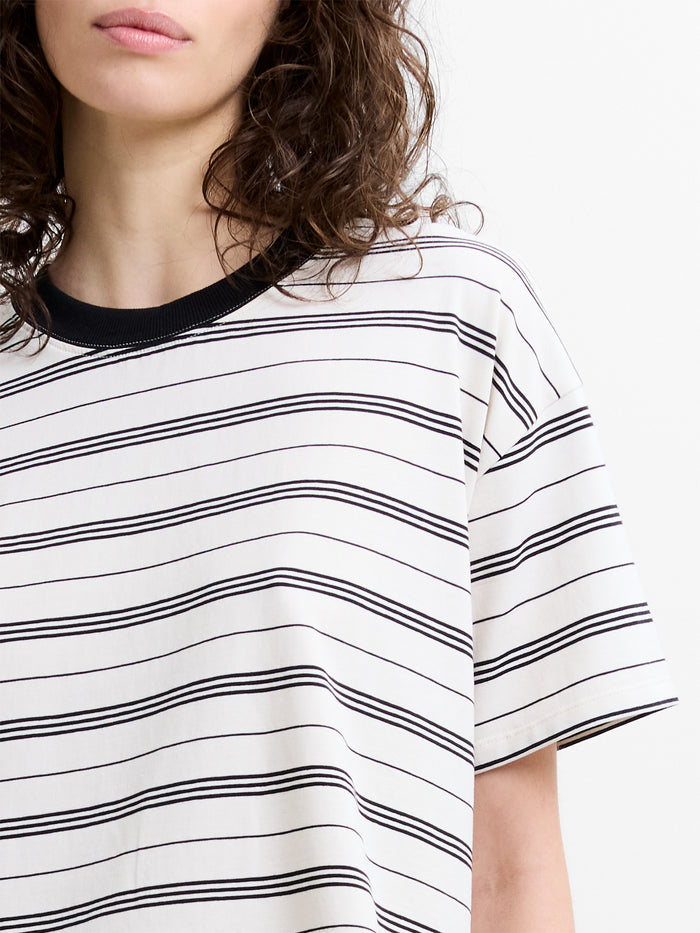 Pernille Jersey Monochrome Striped Boyfriend T-Shirt