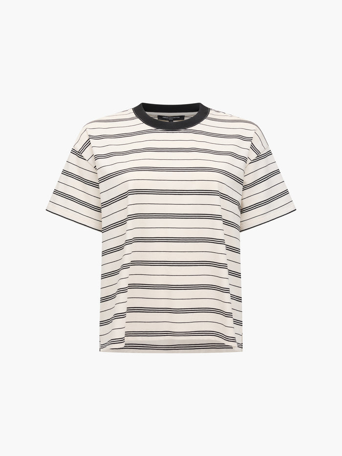 Pernille Jersey Monochrome Striped Boyfriend T-Shirt