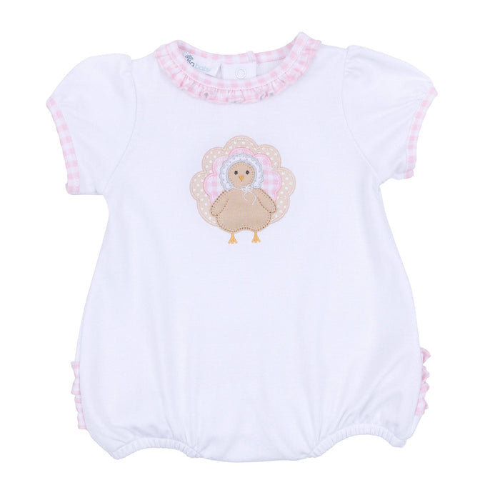Pilgrim Pals Applique Ruffle Short Sleeve Bubble