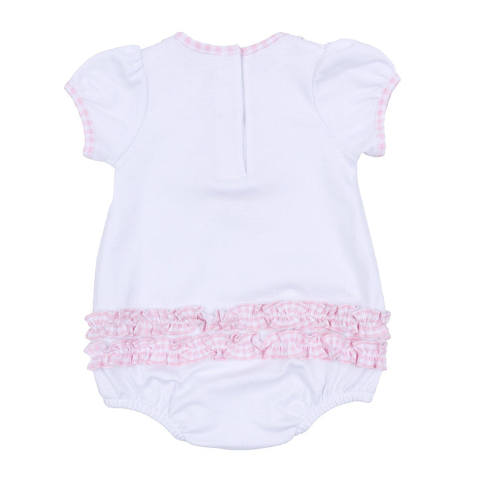 Pilgrim Pals Applique Ruffle Short Sleeve Bubble