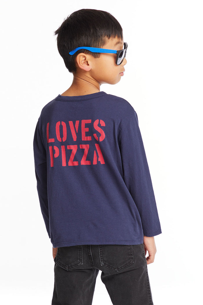 Pizza Love Boys Long Sleeve Crew Neck Tee Boys chaserbrand