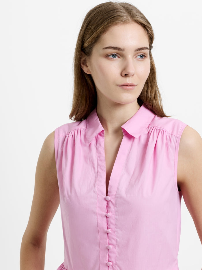 Poplin Sleeveless Smock Dress
