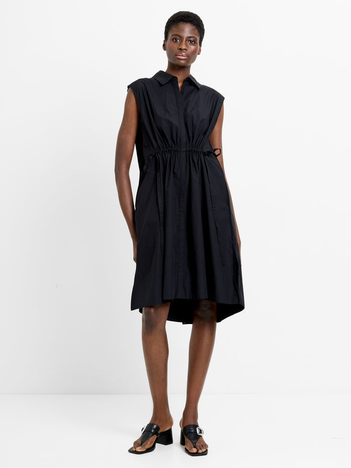Poplin Tie Sleeveless Dress