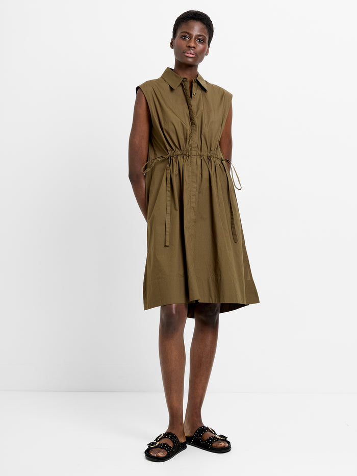 Poplin Tie Sleeveless Dress