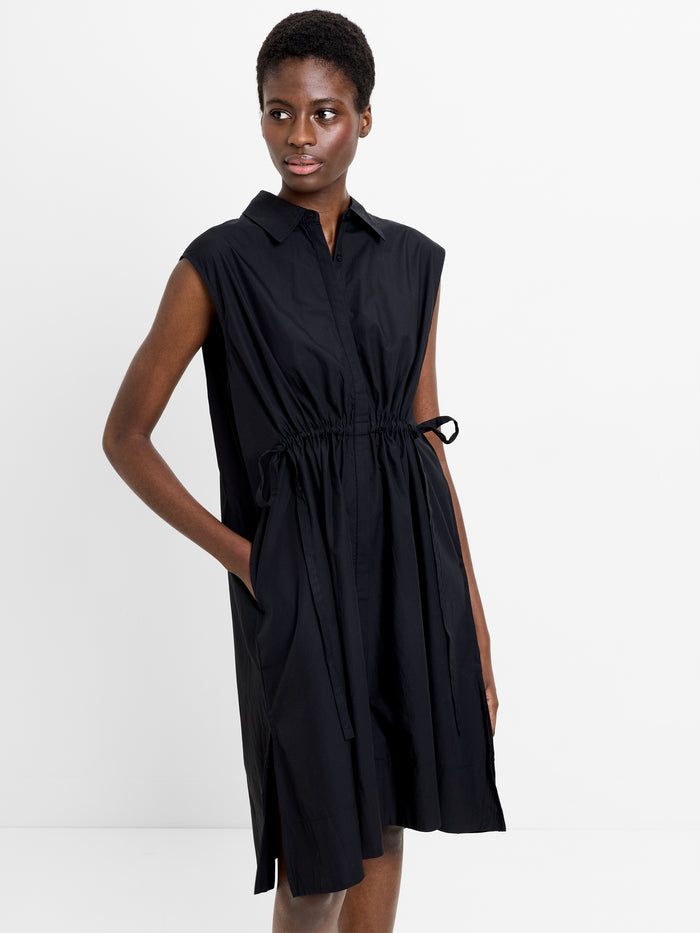 Poplin Tie Sleeveless Dress