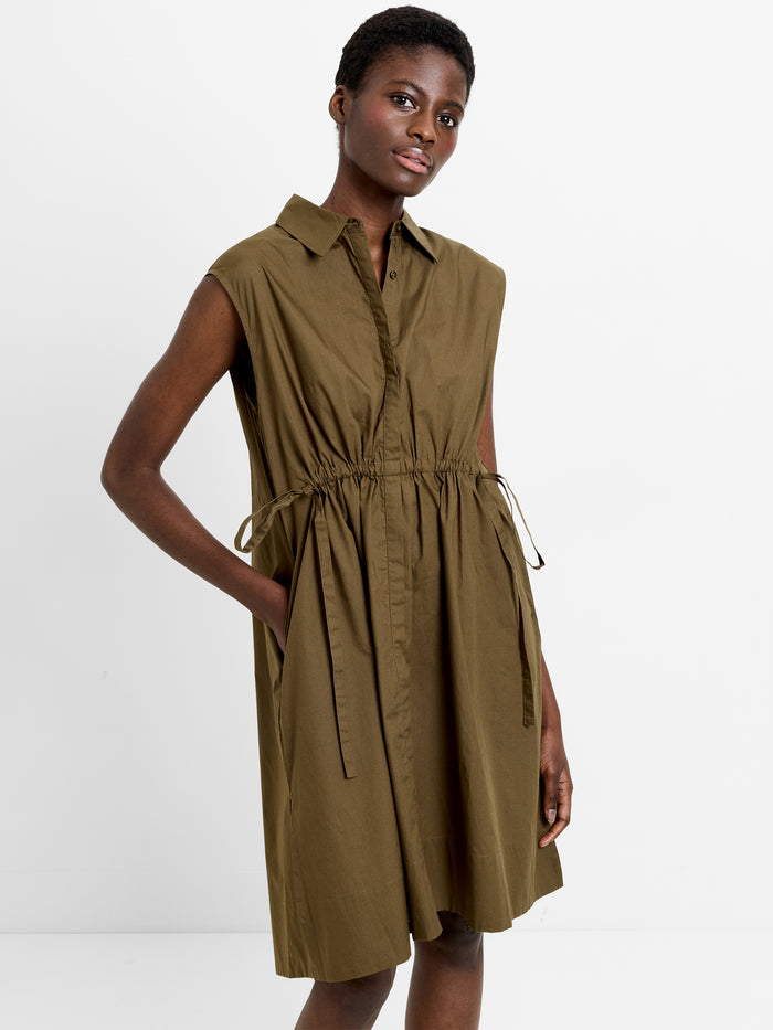 Poplin Tie Sleeveless Dress
