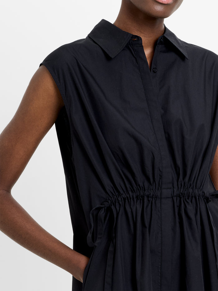 Poplin Tie Sleeveless Dress