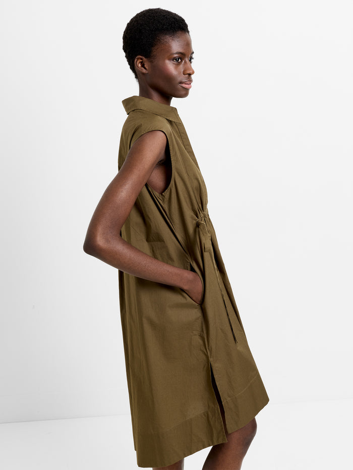 Poplin Tie Sleeveless Dress