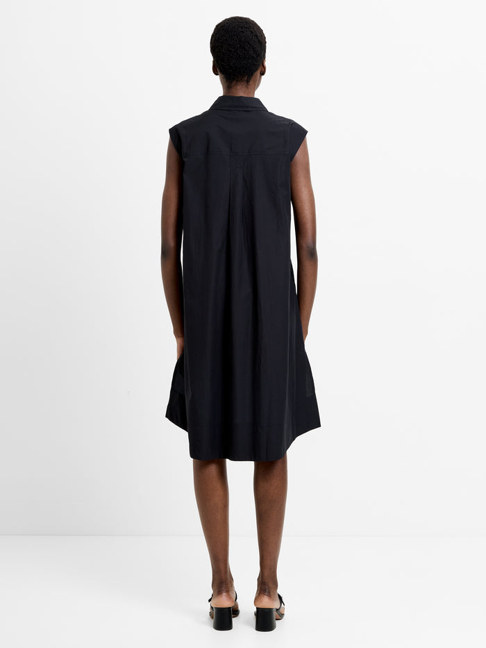 Poplin Tie Sleeveless Dress