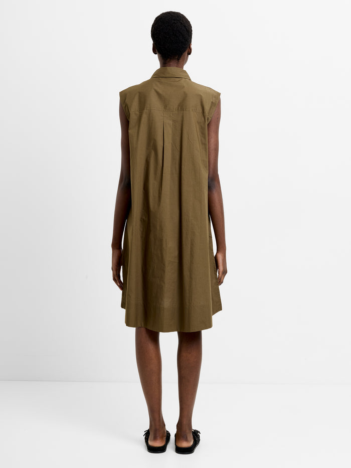Poplin Tie Sleeveless Dress