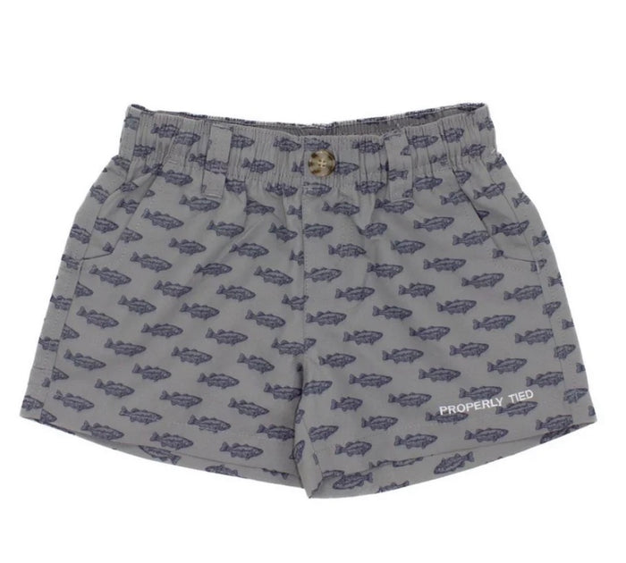 Properly Tied Boys Mallard Shorts - spotted bass