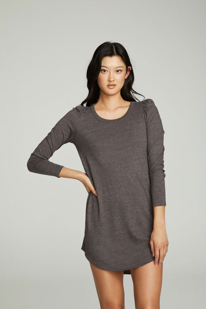 Puff Sleeve Shirttail Hi Lo Dress WOMENS chaserbrand