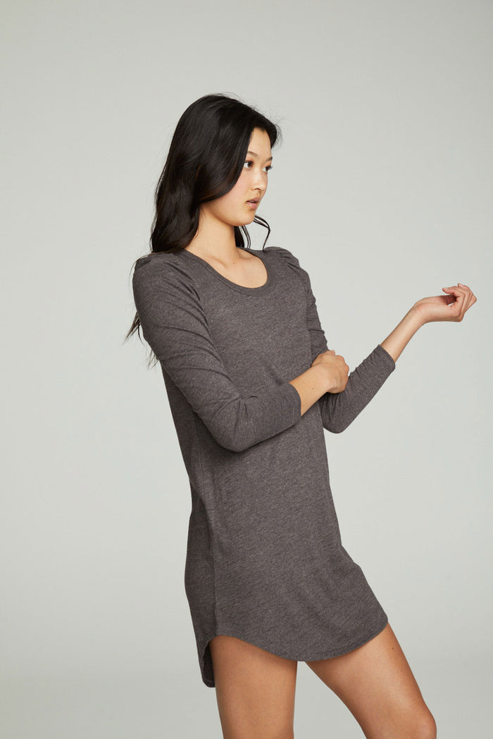 Puff Sleeve Shirttail Hi Lo Dress WOMENS chaserbrand