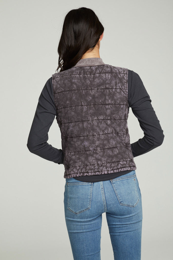 Quilted Mock Neck Puffer Vest WOMENS chaserbrand
