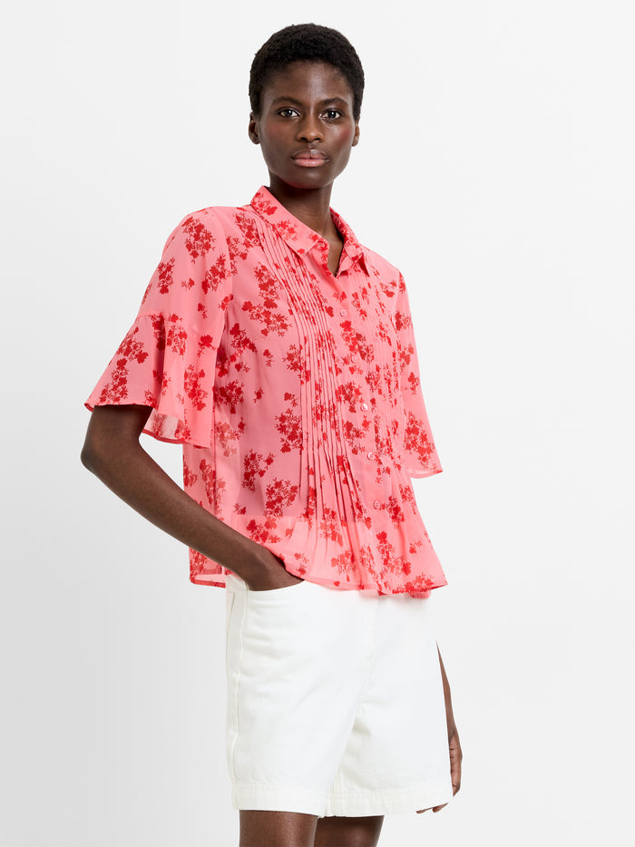 Raquel Floral Pintuck Shirt