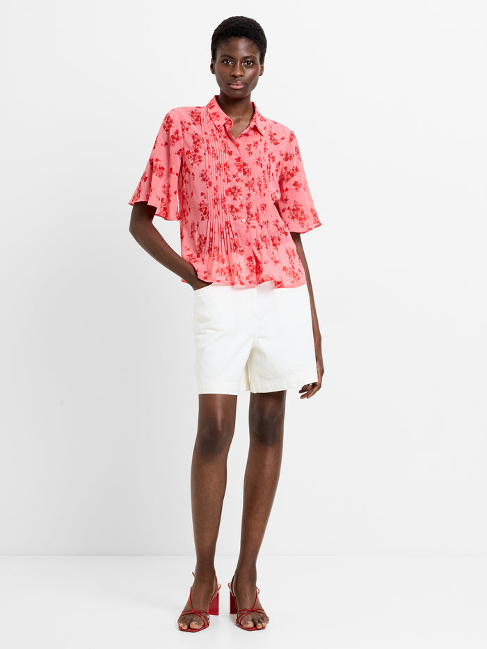 Raquel Floral Pintuck Shirt